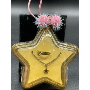 Vintage Foster Grant GoldTone Adjustable Star Ring & Star Necklace Set in Star